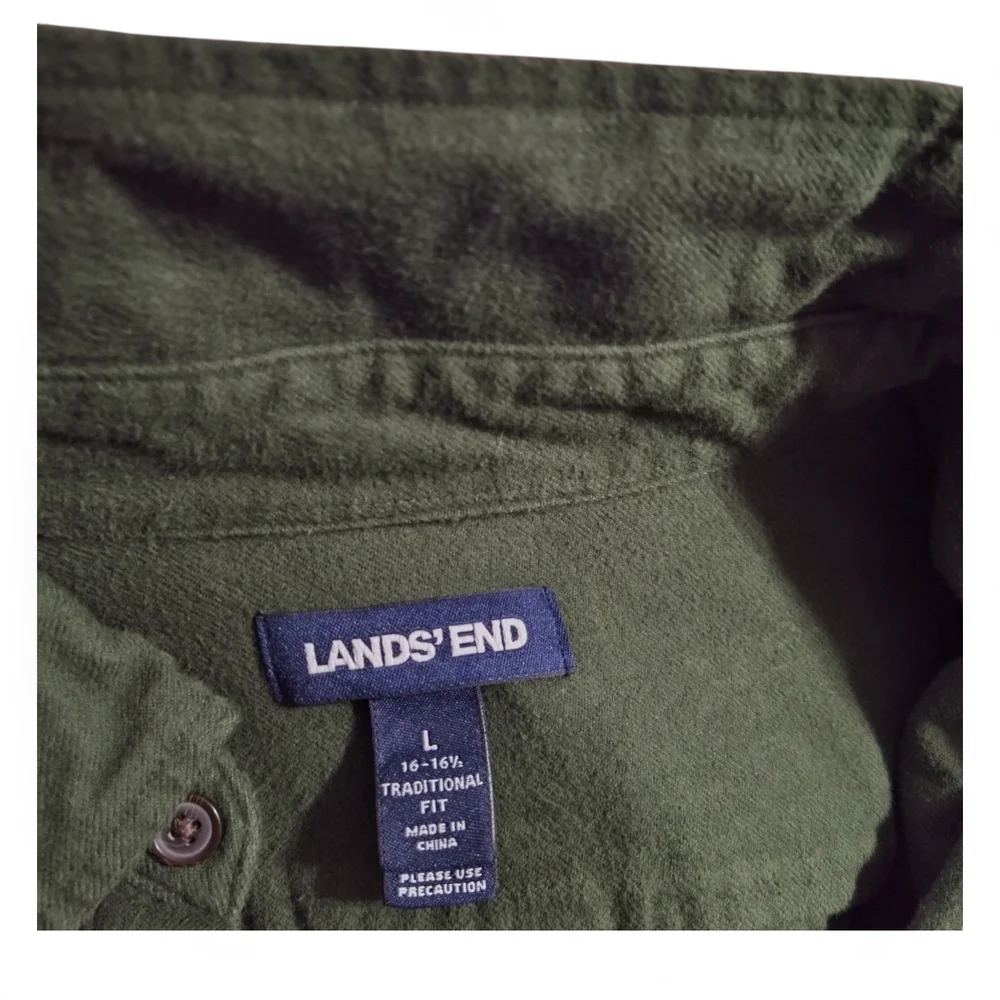 Vintage Lands Ends Button Down Mens Size Large